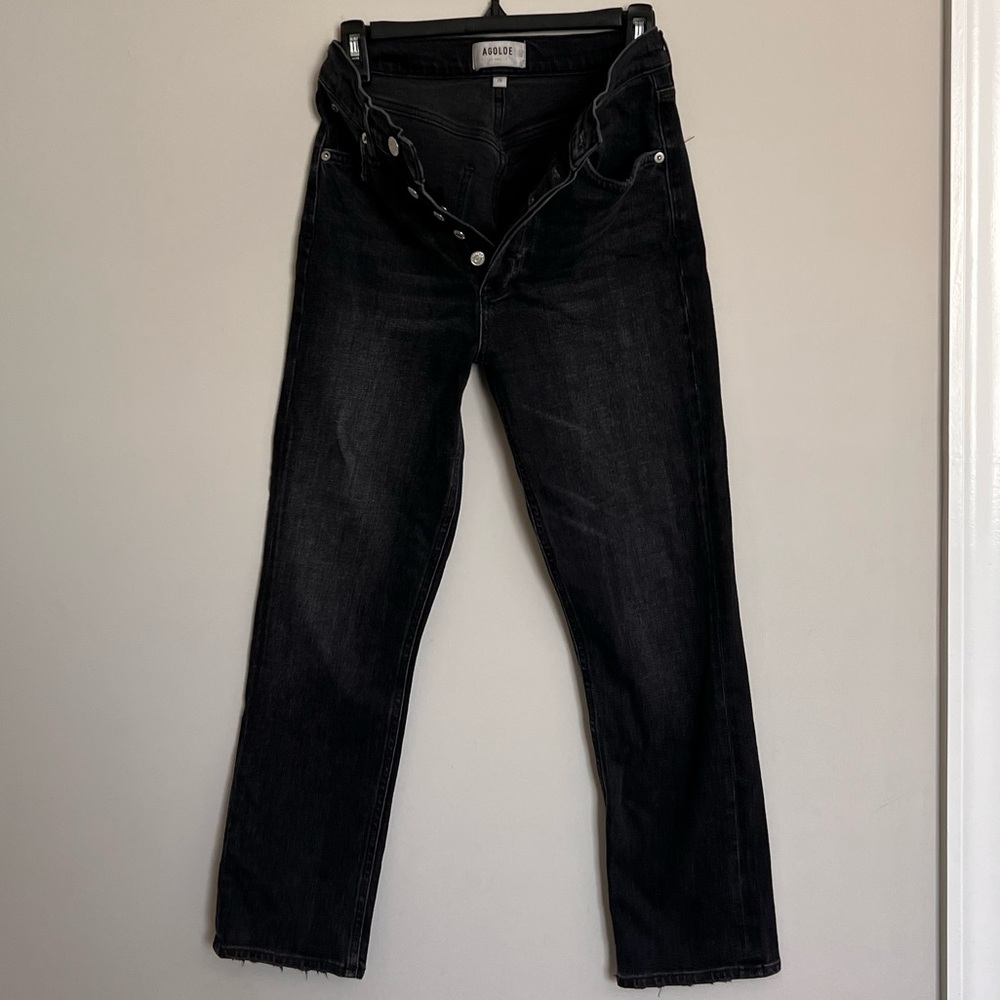 AGOLDE Button-Fly Women’s Straight-Leg Jeans - Classic Denim